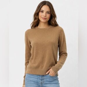 Everlane Sweater Womens Size S Tan 99% Cashmere Crew Neck Soft Neutral Cozy